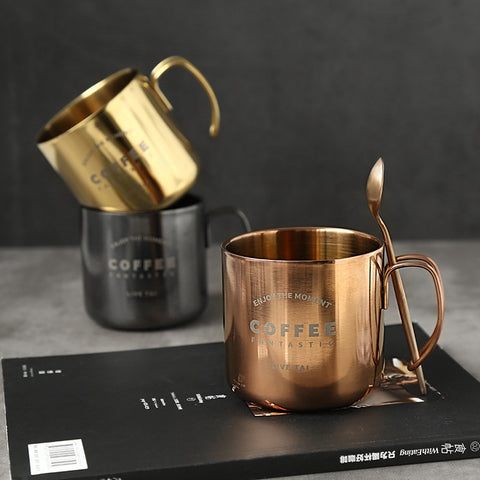 Stainless Steel Gold Rose Sliver Plating Tea Cup Coffee Mugs
