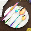 Image of 4Pcs Colorful Stainless Steel Western Rainbow Flatware Cutlery Set