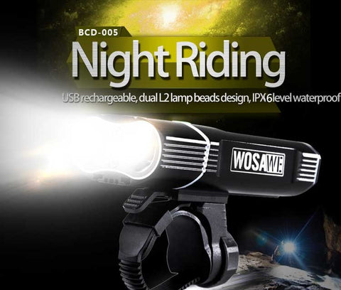 2400 Lumen LED Waterproof Rechargeable Bicycle Lights Bike Headlight