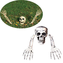 Horror Buried Skeleton Skull Garden Yard Lawn Halloween Party Decorations