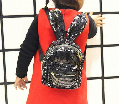 Sequin Bunny Rabbit Small Mini Backpack