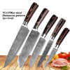 Image of Stainless Steel Blade Damascus Laser Cooking Set Chef Kitchen Knife