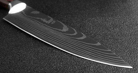 8Inch Santoku Damascus Pattern Slicing Set Chef Kitchen Knife