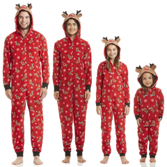 Deer Hood PJS Matching Family Christmas Pajamas