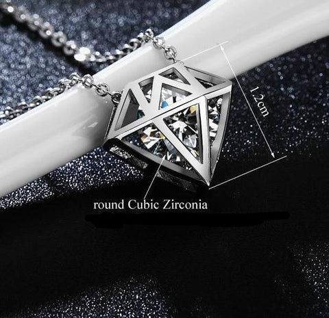 Diamond White Gold CZ Sister Jewelry Necklaces
