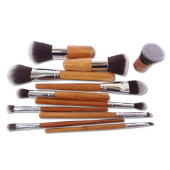 11Pcs Professional Bamboo Makeup Brushes Sets