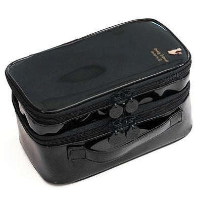 Double Layer PU Cosmetic Travel Makeup Bag