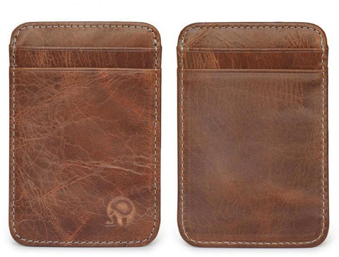 Retro Genuine Leather Card Holder Slim Minimalist Wallet