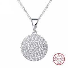 Round 925 Silver CZ Grandma Jewelry Necklace