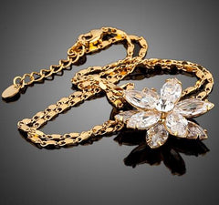 Flower Crystals Grandma Jewelry Necklace