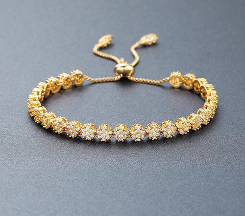 Luxury Flower CZ Grandma Jewelry Bracelet