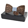 Image of Groomed Business Wedding Cufflink Wooden Bow Tie