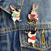 Image of Vintage Musician Bunny Rabbit Enamel Pins