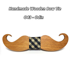 Mustache Wooden Bow Tie