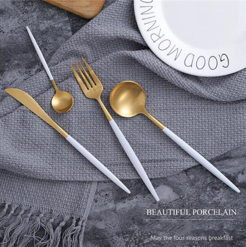 Luxury Stainless Steel Plating European Western Flatware Cutlery Set