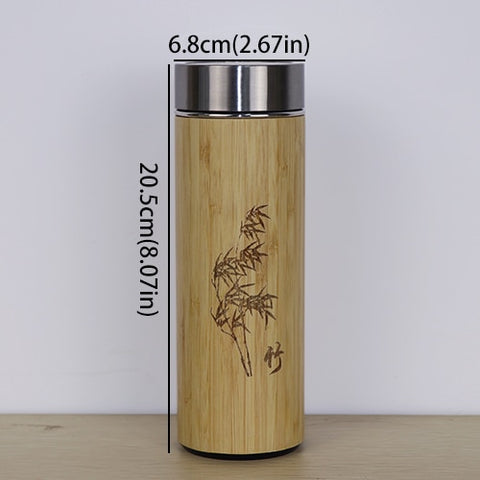 400ML Thermo Insulate Vacumm Bamboo Travel Tea Cup Coffee Mugs