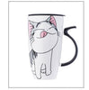 Image of Cute Cat Lid Tea Cup Coffee Mug