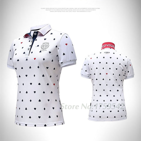 Short Sleeve Breathable Clothes Women Golf Shirts