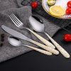 Image of 24Pcs 6Sets Luxury Stainless Steel Gold Plated Flatware Cutlery Set