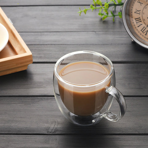 Handle Gift Double Glass Espresso Teacup Coffee Mugs