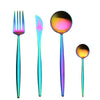 Image of New Stainless Steel Colorful Rainbow Flatware Cutlery Set