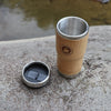 Image of Stainless Steel Tumbler Thermo Bamboo Travel Tea Cup Coffee Mugs
