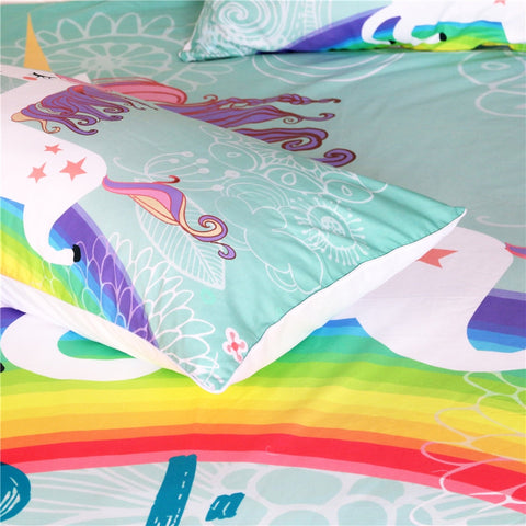 Rainbow Cute Unicorn Bedding Set