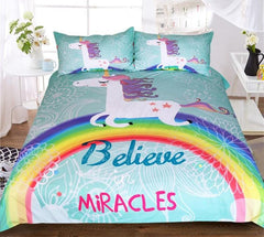 Rainbow Cute Unicorn Bedding Set