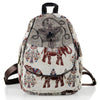 Image of Elephant Travel Embroidery Canvas Backpack