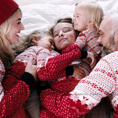Snow Red PJS Matching Family Christmas Pajamas