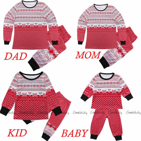 Snow Red PJS Matching Family Christmas Pajamas