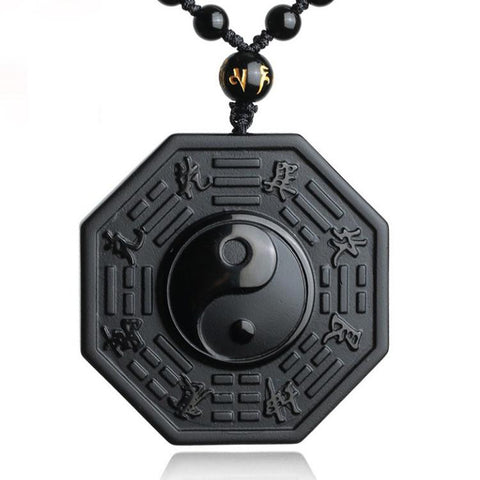 Yin Yang Black Obsidian Necklace