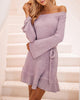 Image of Casual Off The Shoulder Sweater Dress
