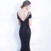 Image of Long Black Sequin Evening Mermaid Dress