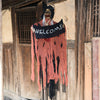 Image of Hang Welcome Door Bar Halloween Ghost Skeleton Skull Party Decorations