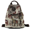 Image of Elephant Embroidery Canvas Backpack
