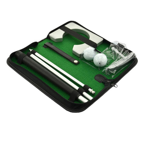 Portable Travel Indoor Putter Ball Kit Case Gift Golf Training Aids