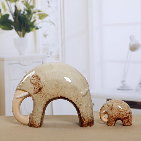Ceramic Statue Figurines Elephant Decor