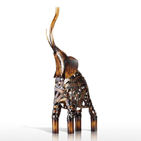 Metal Iron Statue Figurines Elephant Decor