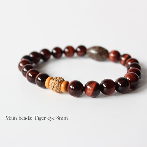 Tibetan Tiger Eye Yoga Stretch Chakra Bracelet