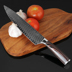 8Inch Japanese Damascus Pattern Santoku Chef Kitchen Knife