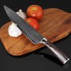 Image of 8Inch Japanese Damascus Pattern Santoku Chef Kitchen Knife