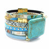 Image of Blue Leather Stone Magnet Bohemian Jewelry Boho Bracelets