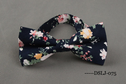 Vintage British Flower Floral Bow Tie