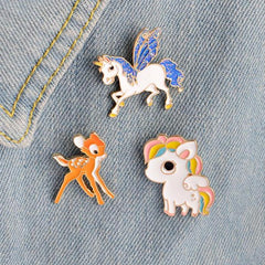 Set Unicorn Deer Little Pony Etsy Enamel Pins