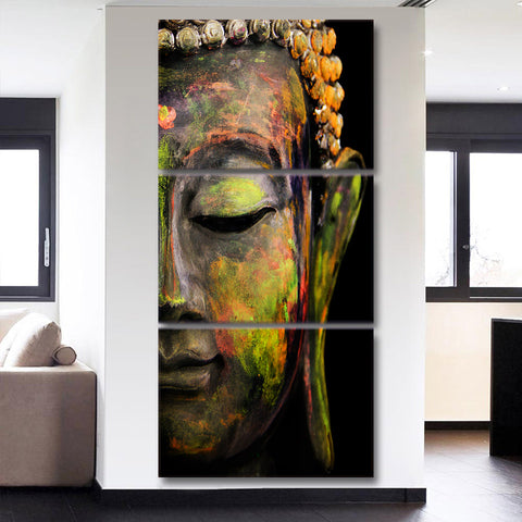 3Pcs HD Printed Buddha Painting Canvas Wall Art