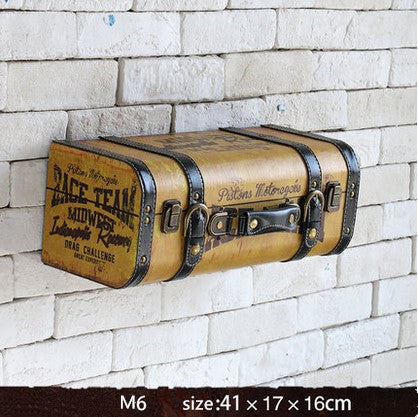 Retro Vintage Suitcase Leather Decorative Floating Wall Shelves