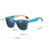 Image of Mirror Blue Frame Retro Wooden Bamboo Sunglasses
