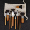 Image of 11Pcs Professional Bamboo Makeup Brushes Sets
