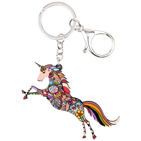 Acrylic Unicorn Keychain